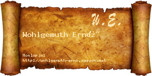 Wohlgemuth Ernő névjegykártya