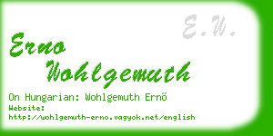 erno wohlgemuth business card
